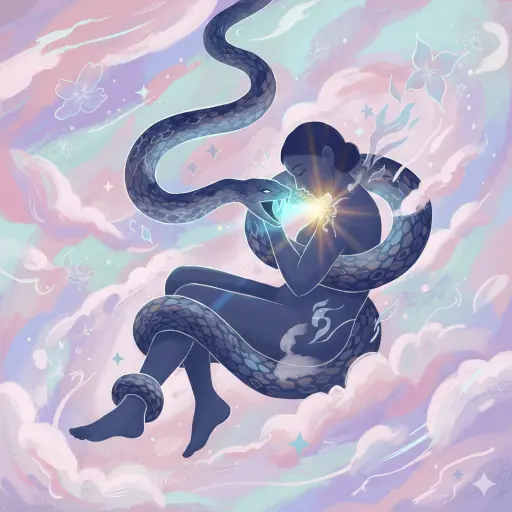 Snake Bite Dream – Symbolic Illustration